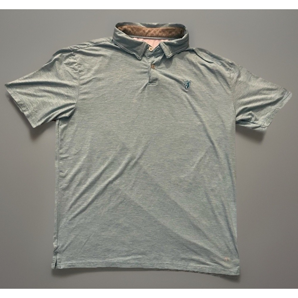 Anderson Ord Short Sleeve Polo Shirt Embroidered Logo Green Striped Large JBHS